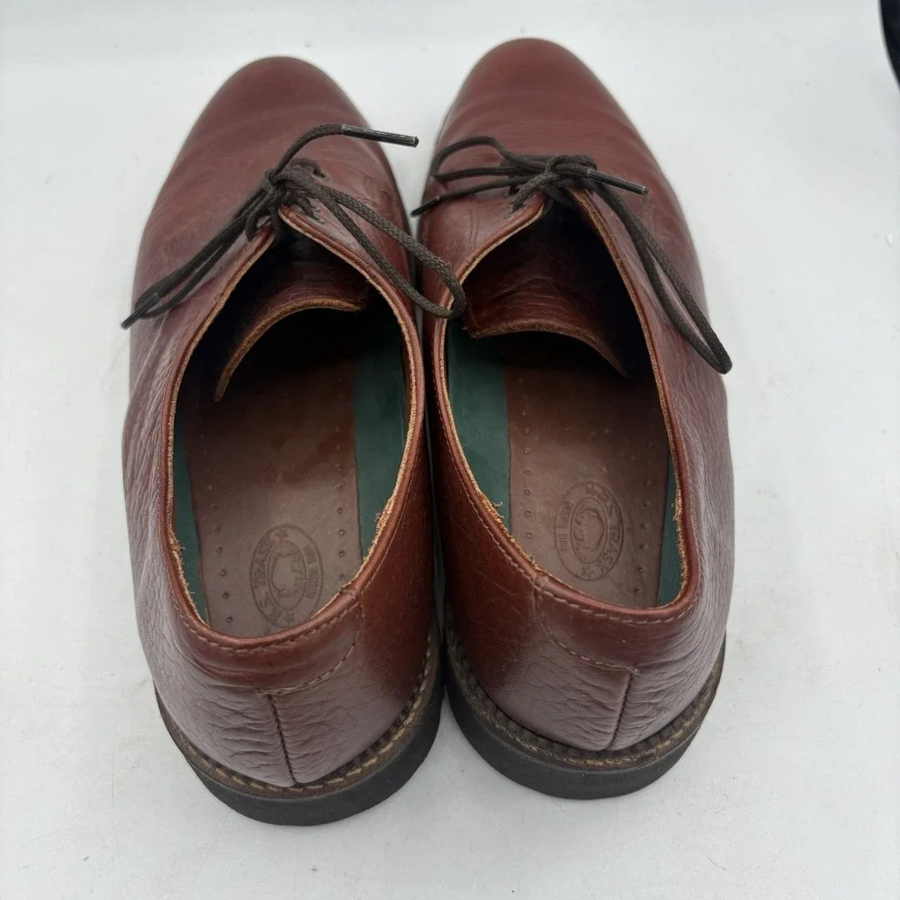 HS Trask Dress Shoes Mens Size 11.5 M Red Brown Bison‎ Leather Pro Office Oxford
